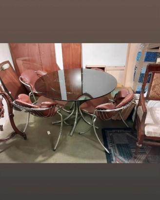 tavolo più 4 sedie design Gastone Rinaldi 