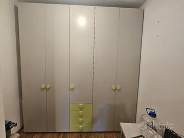 cameretta bambino armadio letto scrivania