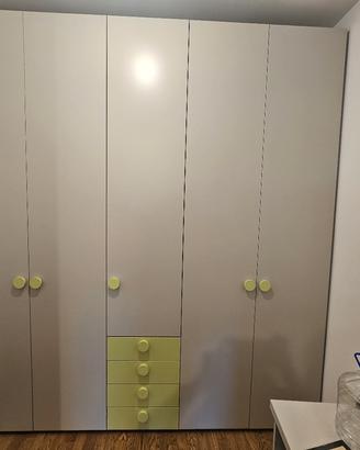 cameretta bambino armadio letto scrivania