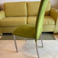 Sedie da salotto cromate, verde pastello