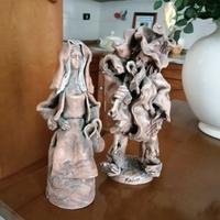 Coppia di statue sarde in terracotta