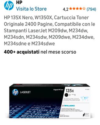 2 cartuccie toner stampante Hp