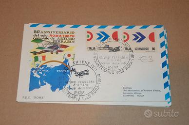 CARTOLINA 50 ANNIVERSARI VOLO ROMA TOKIO