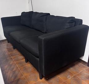 Divano 3 posti nero sfoderabile
