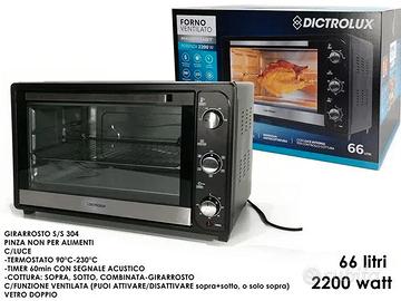 Forno Elettrico Girarrosto 66L 2200W