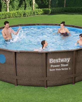Piscina Bestway rattan con oblò 488x122cm ‘56725’