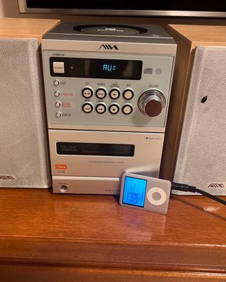 Micro Hi-Fi Aiwa XR-EM200 + Apple IPod Nano 3 gen.