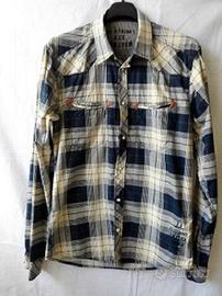 JACK JONES Camicia a Quadri Blu Beige ORIGINALE