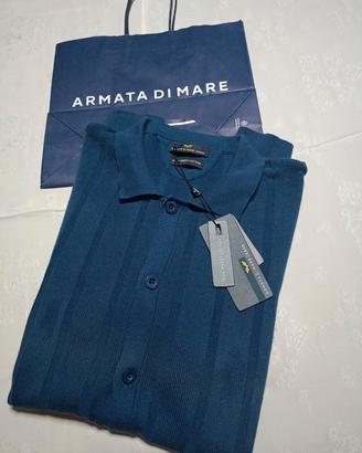 Polo aperta 100% cotone Armata di Mare nuova 
