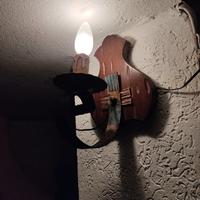 Antica applique in legno ferro battuto arte povera