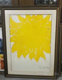 Mario Schifano quadro su tela Sole 80x60 Roma 1972