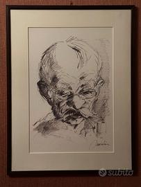 Nr. 2 quadri "Savioli" con soggetto viso uomo