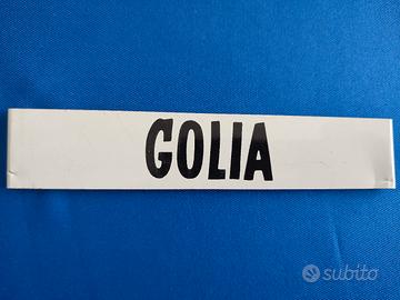 Targhetta smaltata Golia anni 70