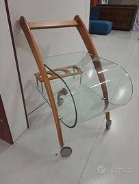 Carrello in vetro e legno