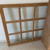 vetrina scorrevole legno massiccio rovere con luci