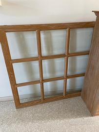 vetrina scorrevole legno massiccio rovere con luci