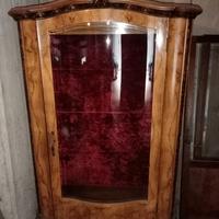 Mobile VETRINA CON TRE RIPIANI IN VETRO in radica