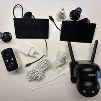 Coppia Telecamere solari WiFi + accessori