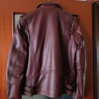 Giubbotto uomo in pelle bordeaux taglia 50