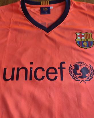 maglia di messi con logo barcellona