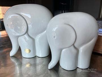 Coppia di elefantini ceramica