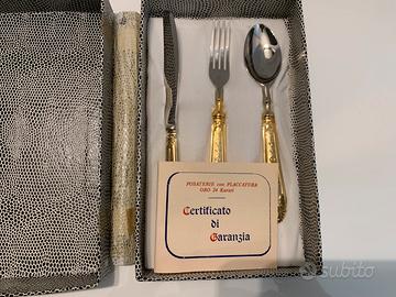 Set posate vintage dorate/argentate EP - 3 pezzi
