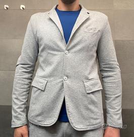 Blazer Casual Grigio Lo Chico con Toppe sui Gomiti