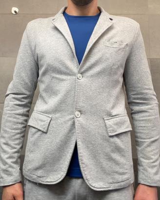Blazer Casual Grigio Lo Chico con Toppe sui Gomiti