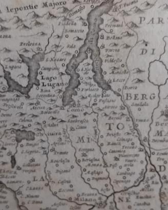 antica mappa di Lombardia rarissima xilografia 