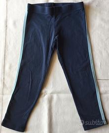 Brums - Leggings bambina blu con fasce laterali