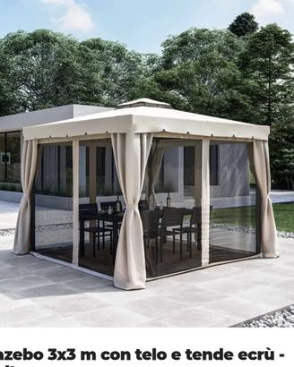 Gazebo 3x3. con  tende e  zanzariere