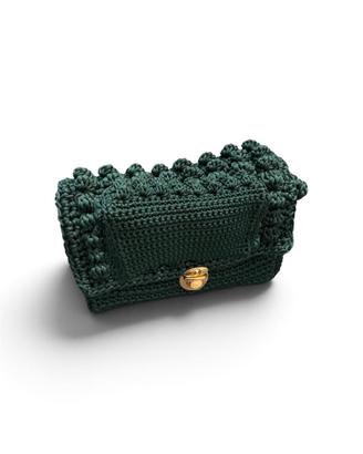 Borsa pochette verde bosco uncinetto fatta a mano