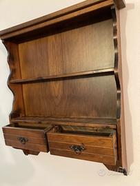 Mobiletto porta spezie in legno da parete