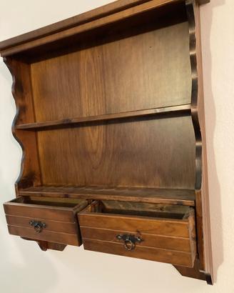 Mobiletto porta spezie in legno da parete