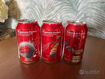Serie completa happiness 3 lattine coca cola