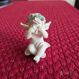 Statuetta Angioletto "Non Vedo" - Stile Shabby Chi