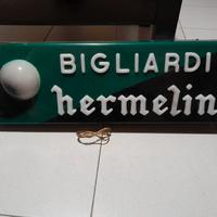 insegna luminosa vintage Bigliardi Hermelin 