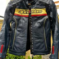 Giacca moto  Alpinestars Stella Dyno V2 pelle blu