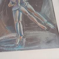 2 quadri 30x 40 raffiguranti pattinatori disegnati