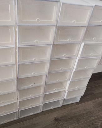 set di 35 Scatole  plastica impilabili per scarp