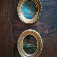 Antichita':due quadretti ovali gemelli,dipint