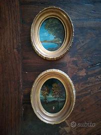 Antichita':due quadretti ovali gemelli,dipint