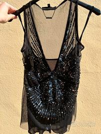 Canotta CELYN B due pezzi in tulle con paillettes