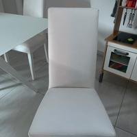 6 sedie in ecopelle bianche