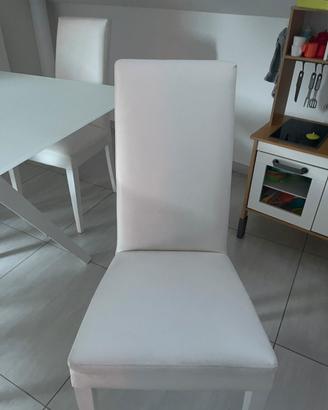 6 sedie in ecopelle bianche