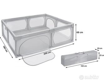 Moby-System Box per Bambini, Grigio, 200 x 180 cm,