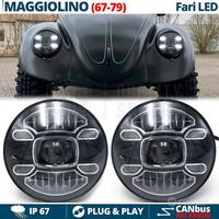 2 FARI Full LED 7'' PER VW MAGGIOLINO Bianco Puro
