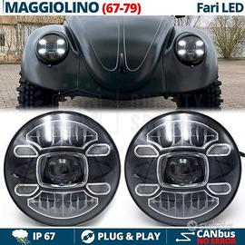 2 FARI Full LED 7'' PER VW MAGGIOLINO Bianco Puro