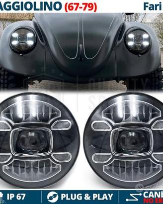 2 FARI Full LED 7'' PER VW MAGGIOLINO Bianco Puro