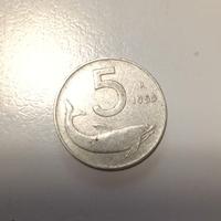 Moneta rara 5 lire 1955